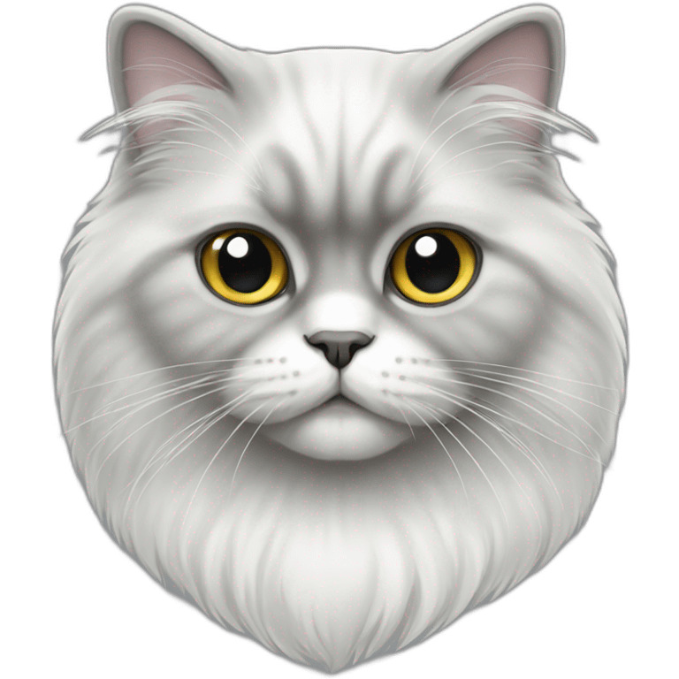 Persian cat white and gray emoji