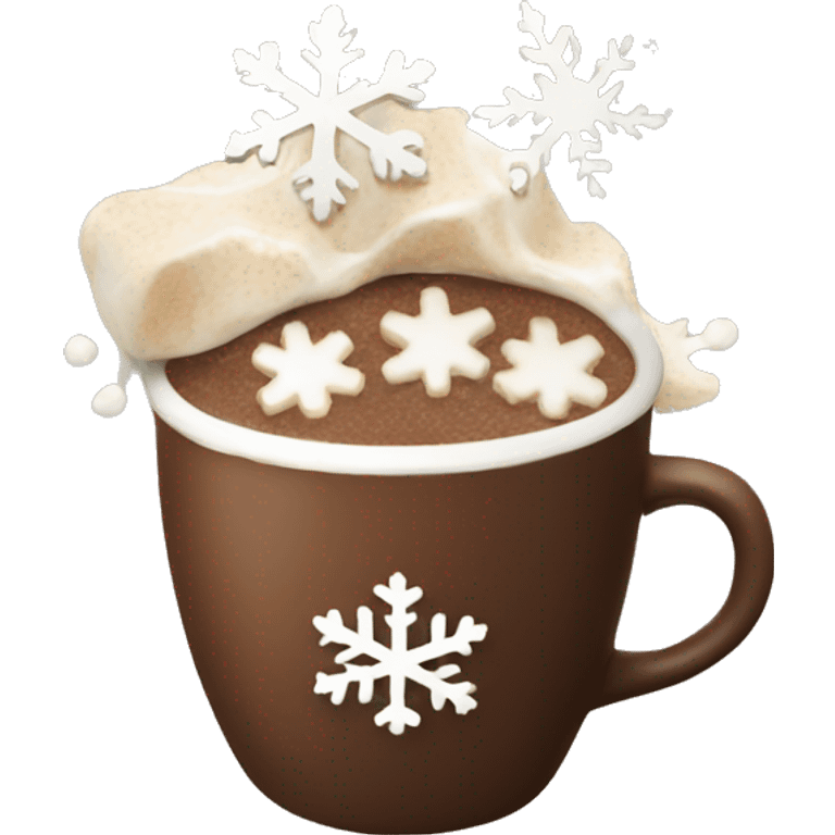 Hot cocoa snowflakes emoji