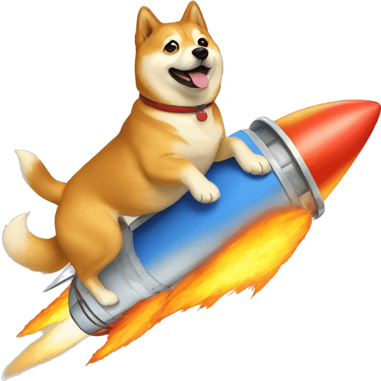 Doge riding a rocket emoji