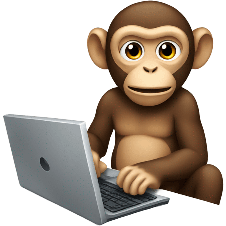 Monkey at a computer emoji