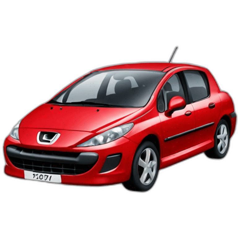 Red Peugeot 307 emoji