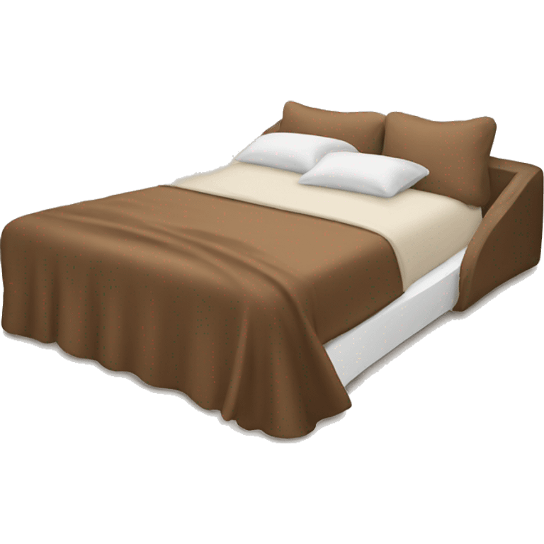 Modern bed with brown blanket  emoji