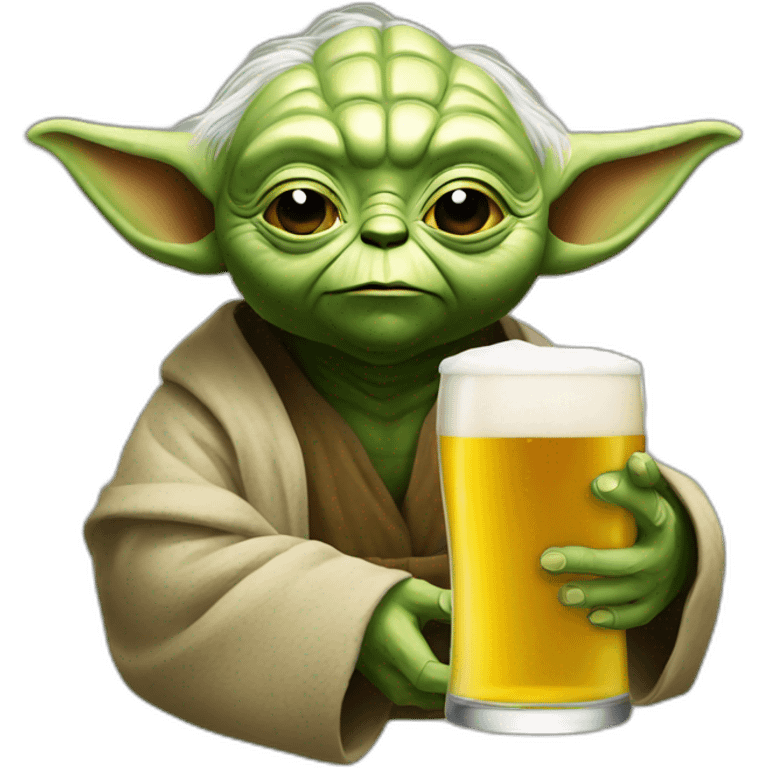 Yoda drink a beer emoji