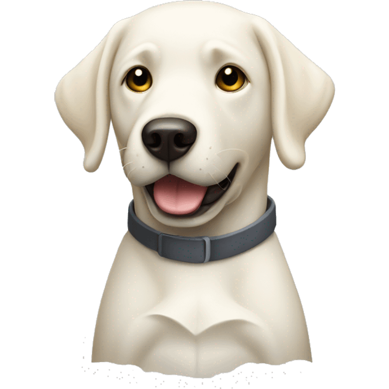 white lab holding a knife emoji