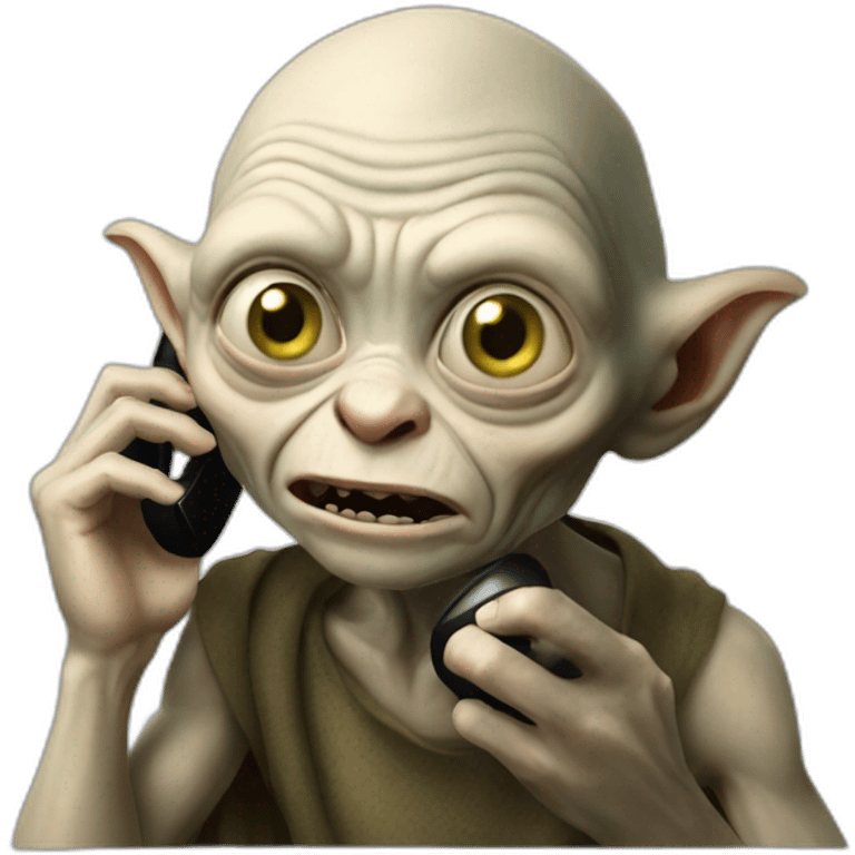 gollum calling at the phone emoji