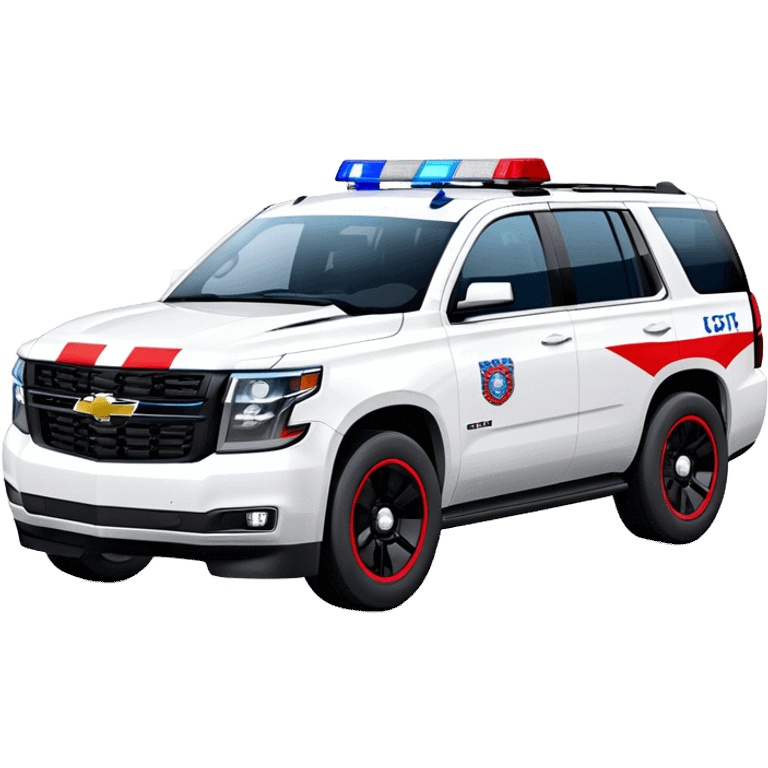 Emergency Response SUV - Chevrolet Tahoe (Model Year: 2021) (Iconic colour: White with red/blue sirens) emoji