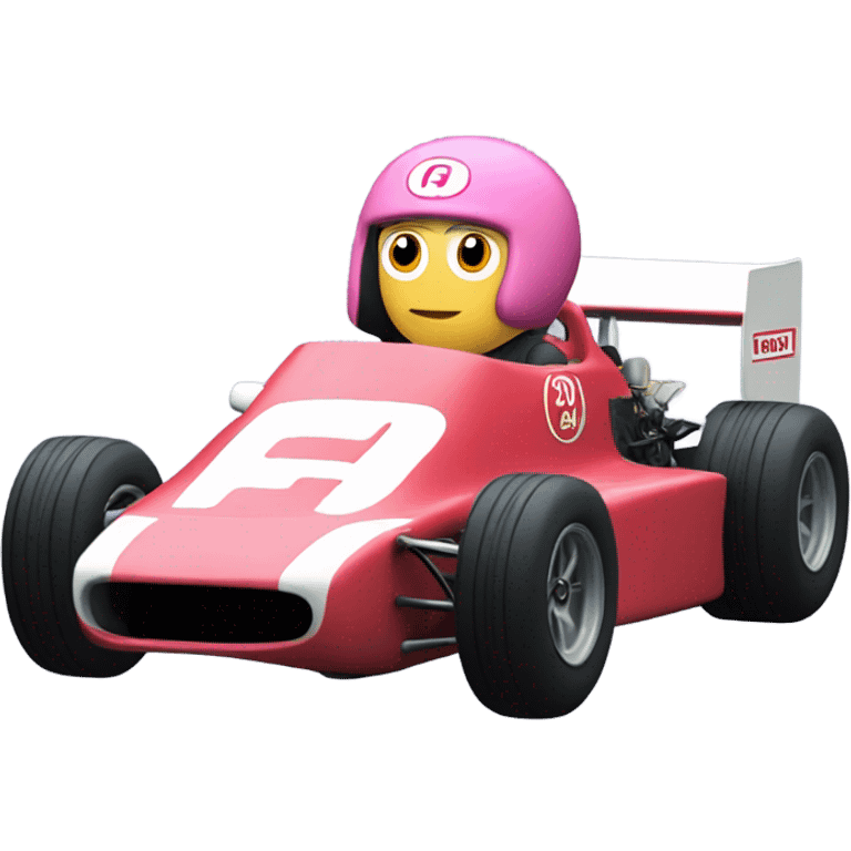 f1 racing car with Kirby eyes front view  emoji