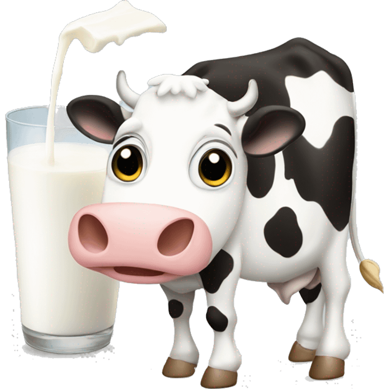 Milk comes from cow emoji