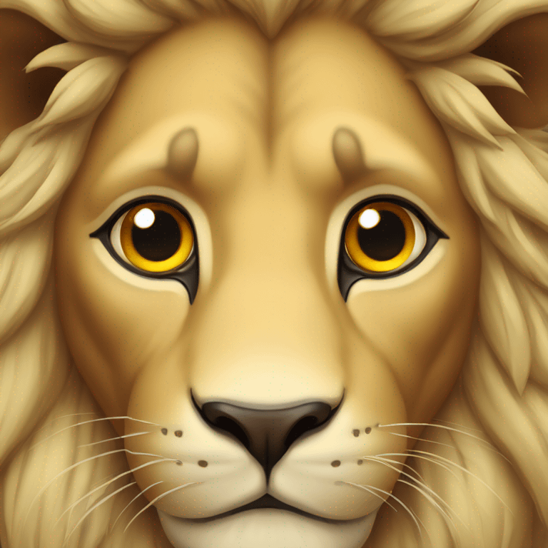 Lion au yeux rouges emoji