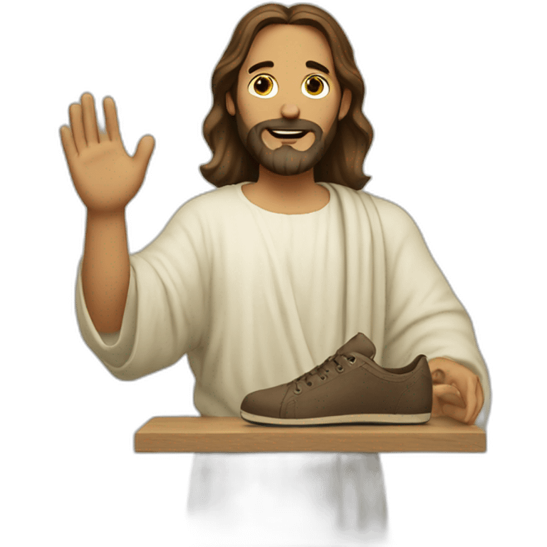 Jesus selling shoes emoji