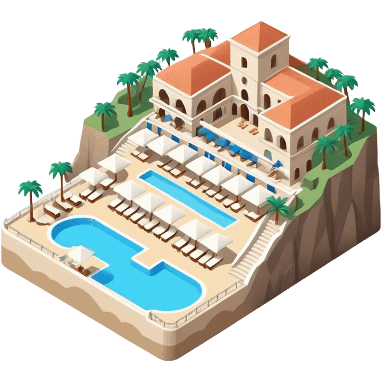 Italian amalfi coast beach club isometric emoji