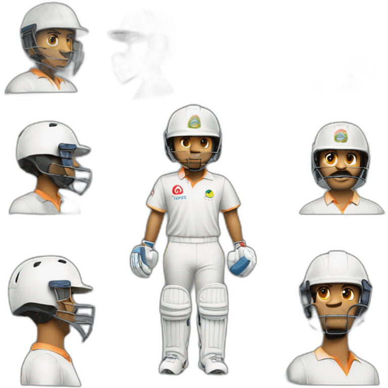 Indian cricketer with helmet on emoji