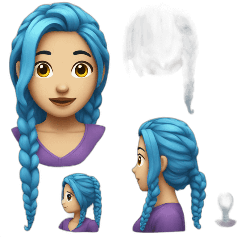 Half blue hair developer girl emoji