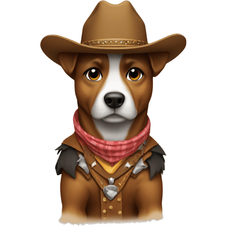 Dog in a western themed outfit emoji