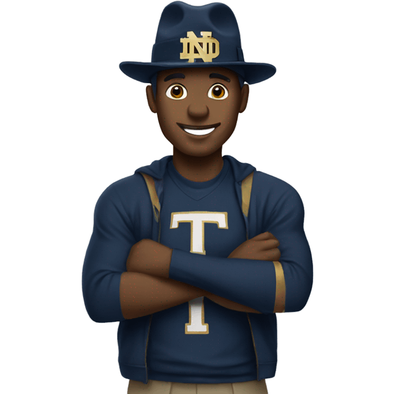 Man wearing notre dame hat  emoji