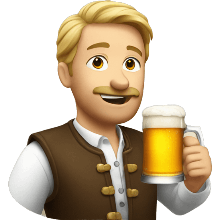 German dude drinking beer emoji