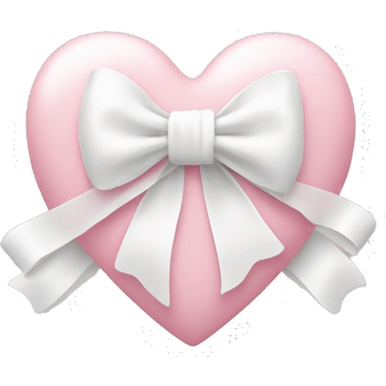 Pastel pink heart with white bow emoji