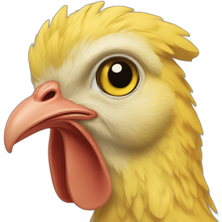 yellow chicken face emoji