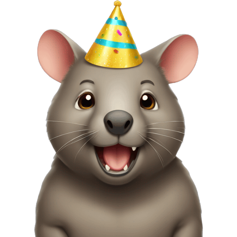 Wombat with Party hat emoji