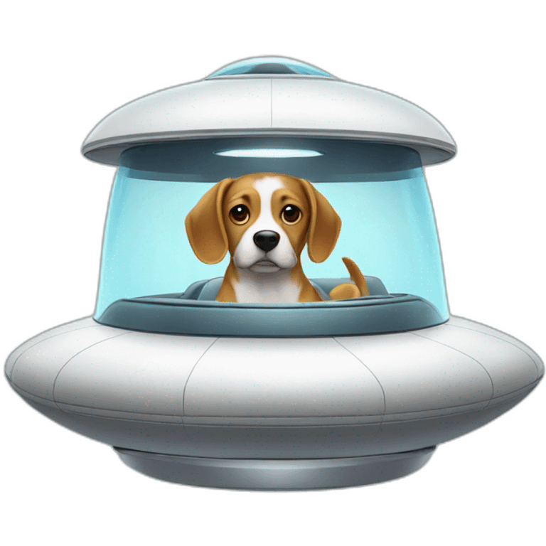 a dog driving a UFO emoji