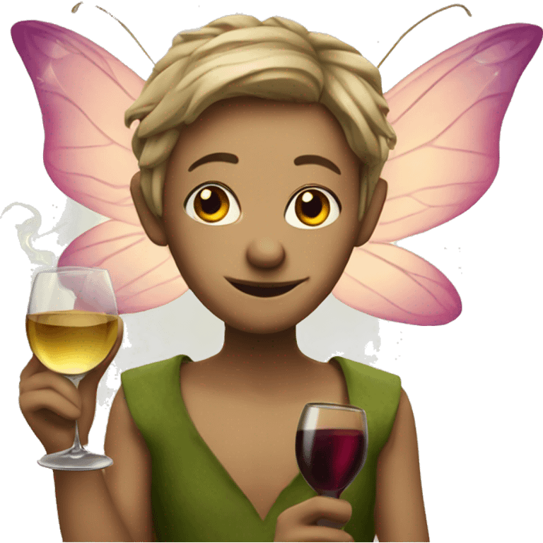 fairy with cigarette and wine emoji