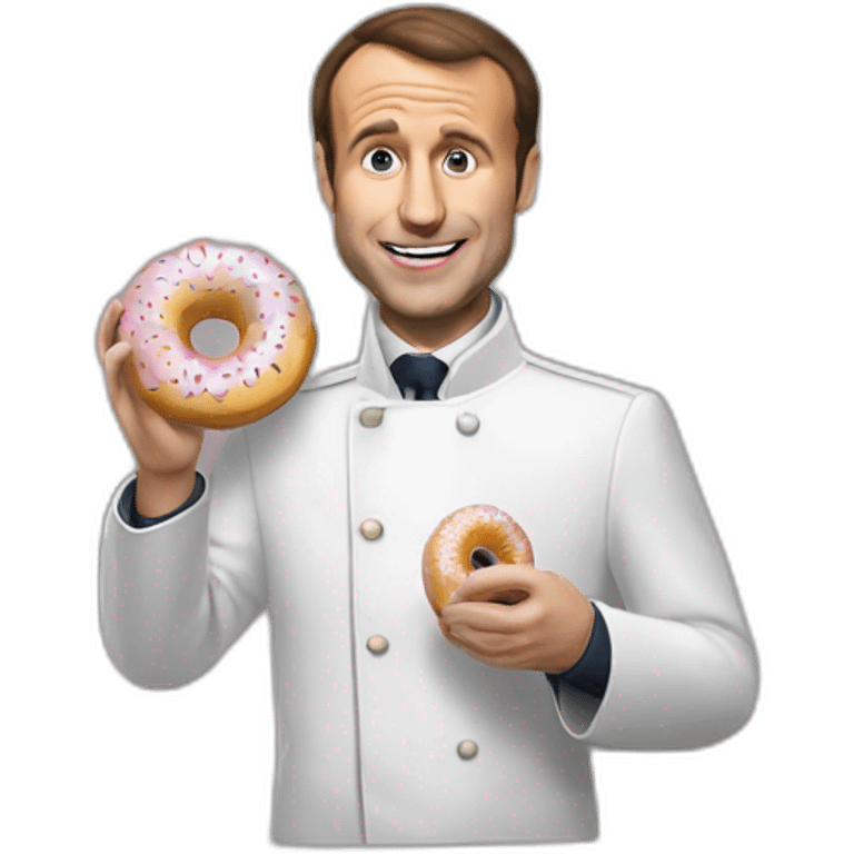 Macron qui mange un donut  emoji