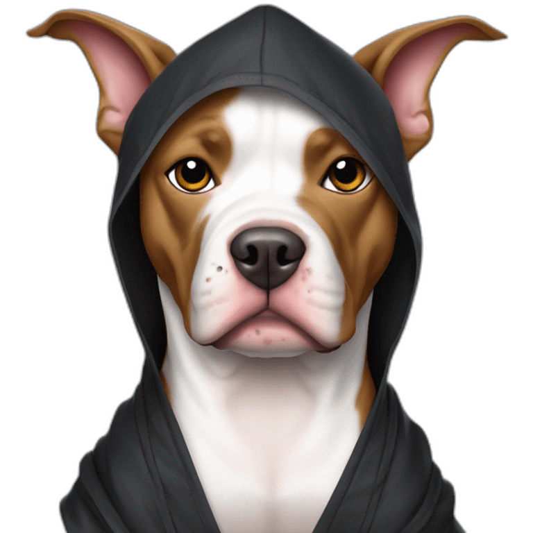 pit bull dog dressed as ninja emoji