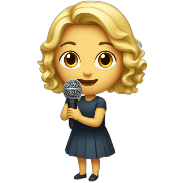 girl holding mic emoji