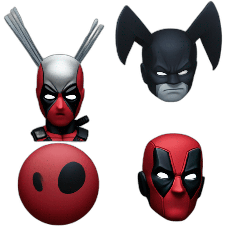 3D Emoji deadpool facing the Wolverine emoji