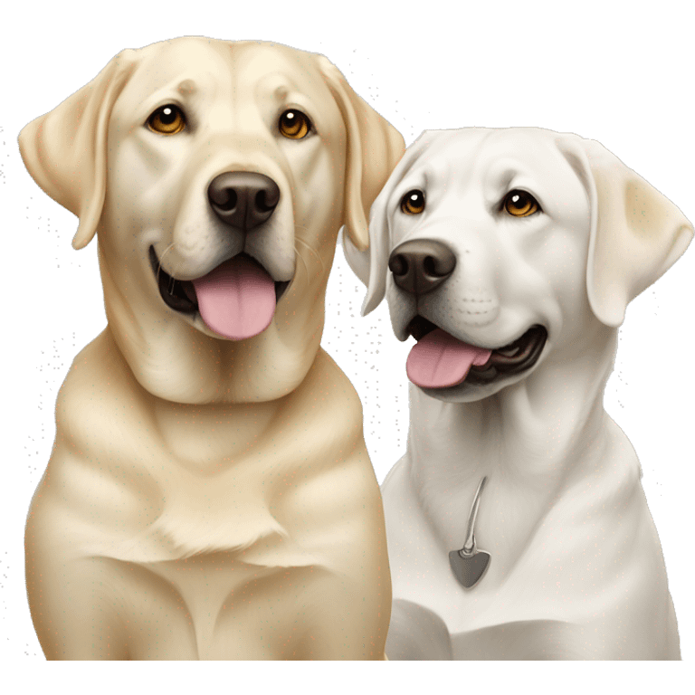 2 golden and 1 white lab and 1 silver lab  emoji