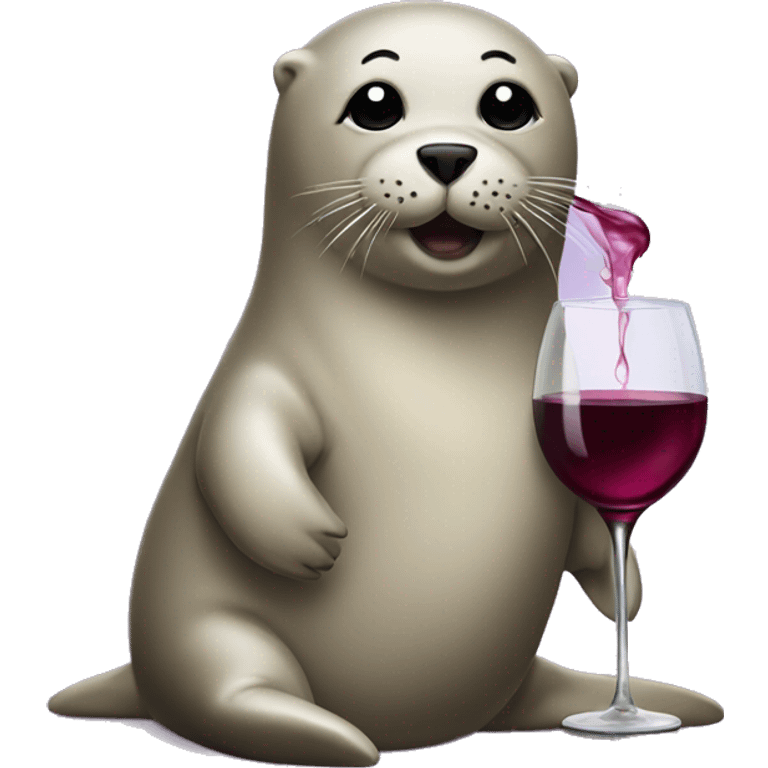 Seal with wine emoji