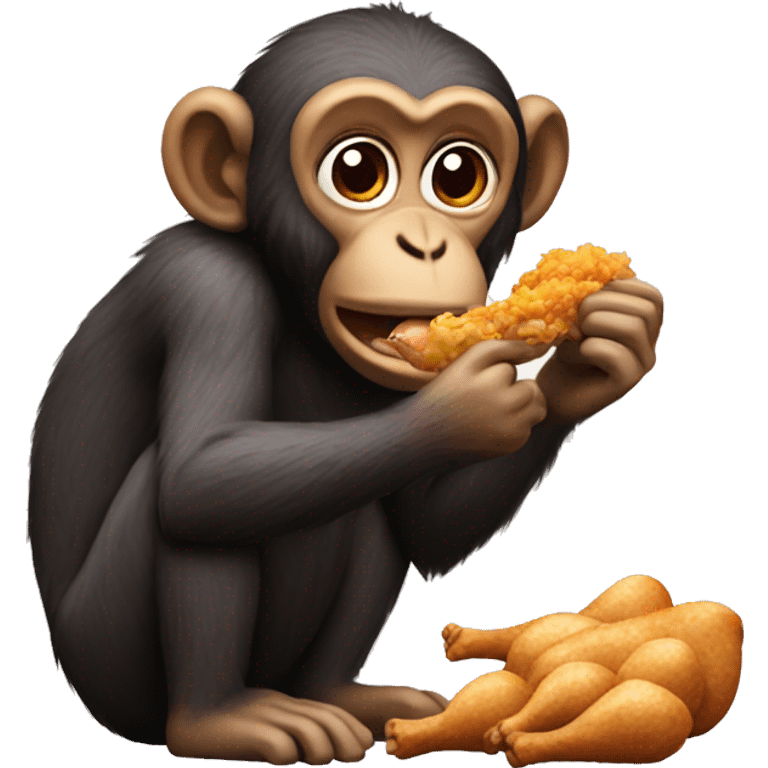 Monkey eating chicken  emoji