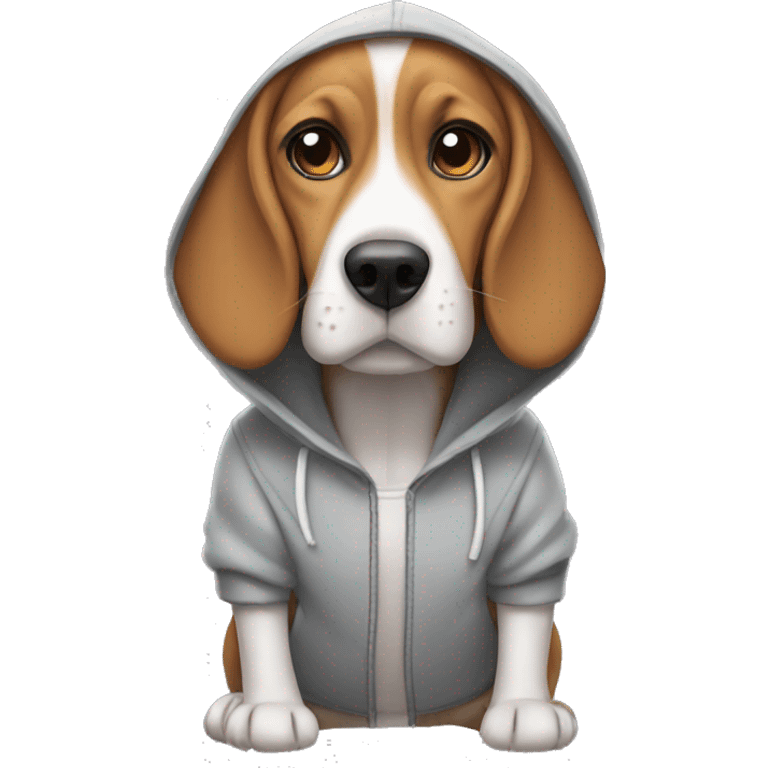 beagle wearing a hoodie emoji