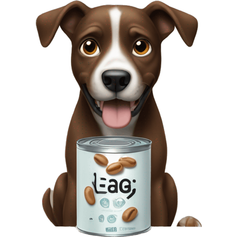 Dog holding a tin of beans emoji