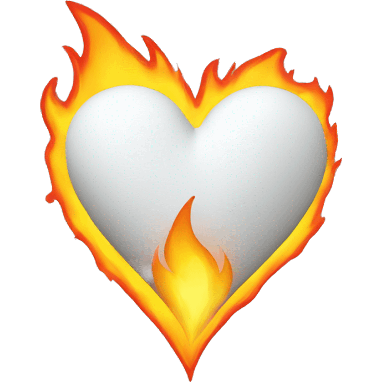 White heart with fire around it emoji