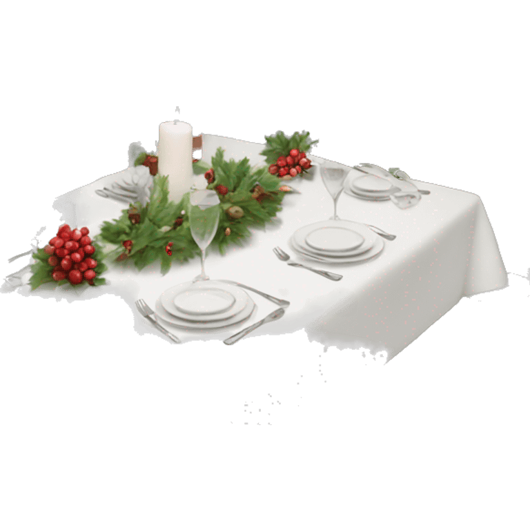 White Christmas table  emoji