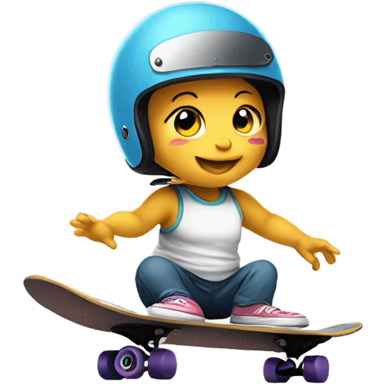 Baby on a skateboard emoji