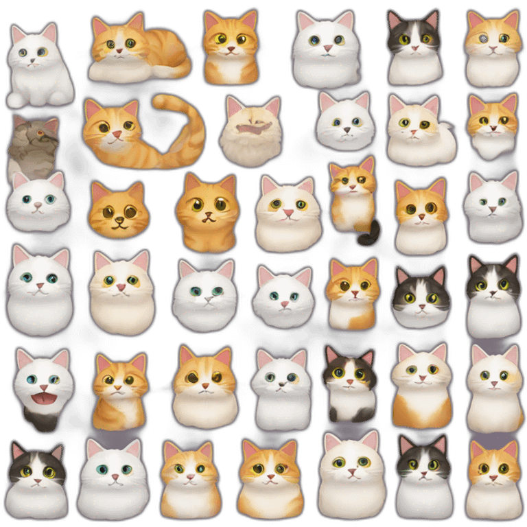 Gatos de muchos colores emoji