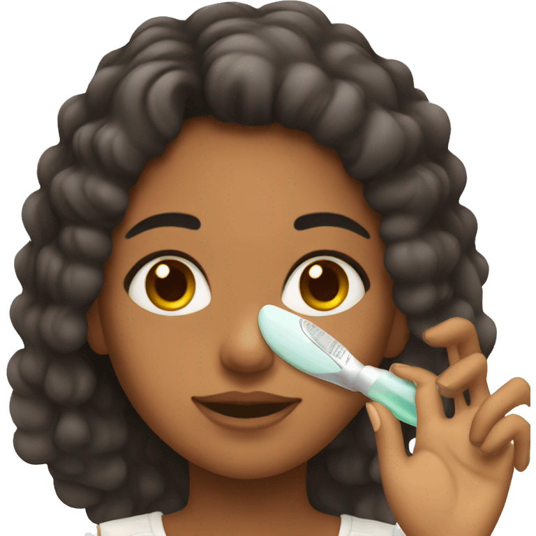 Spanish girl doing Skin care emoji