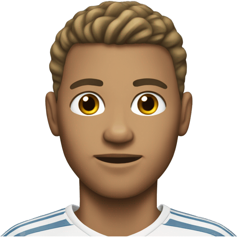 Light skinned male soccer player in jersey  emoji