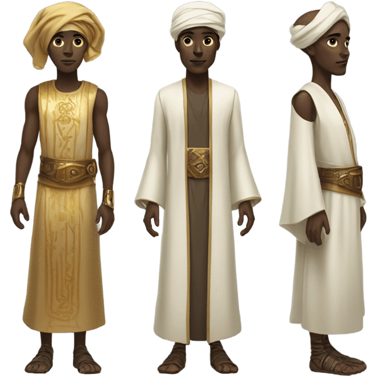 Black person who is Jewish with a turban and robes half droid half human emoji