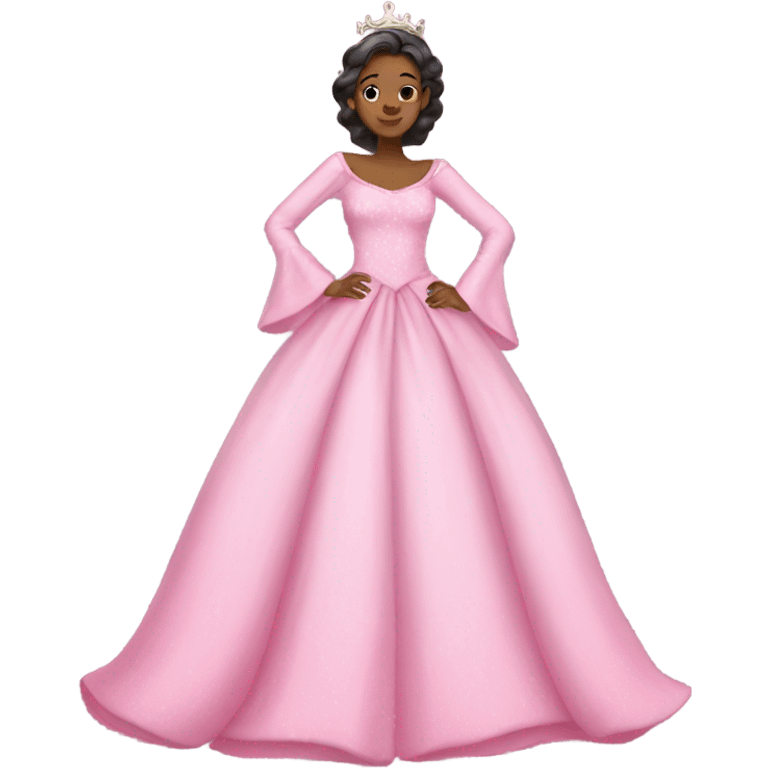 Pink princess gown with long sleeve  emoji