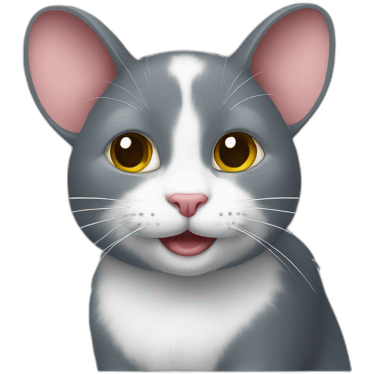 Souris sur un chat emoji