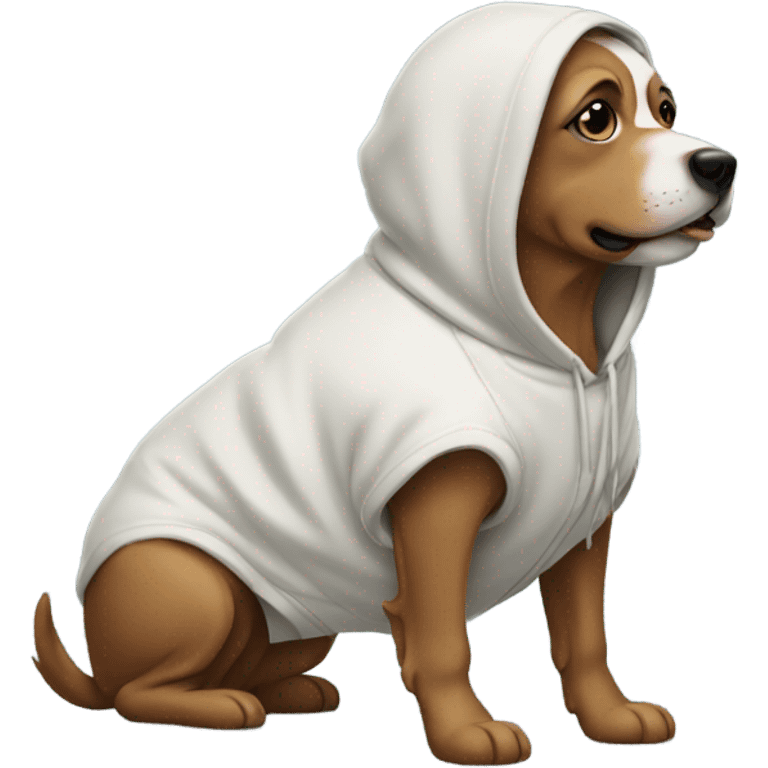 Dog wearing a hoodie  emoji