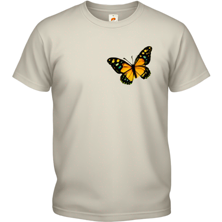 small t shirt with small butterfly emoji