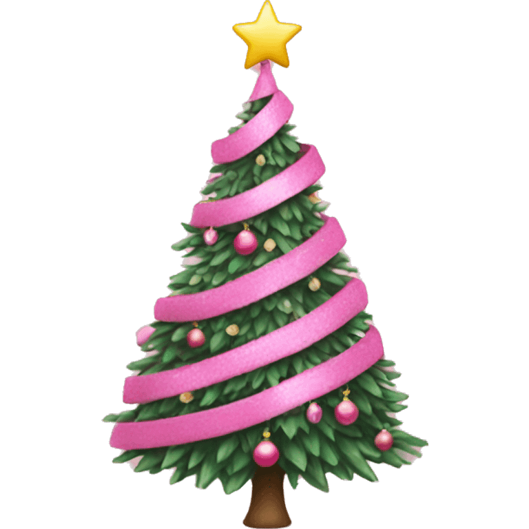 A pink Christmas tree emoji