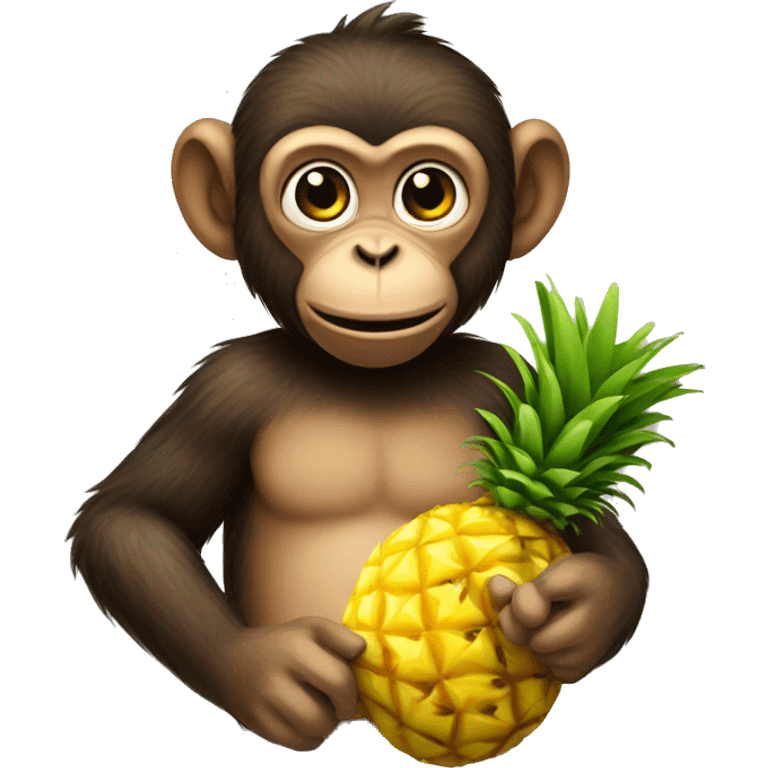 Monkey holding pineapple  emoji