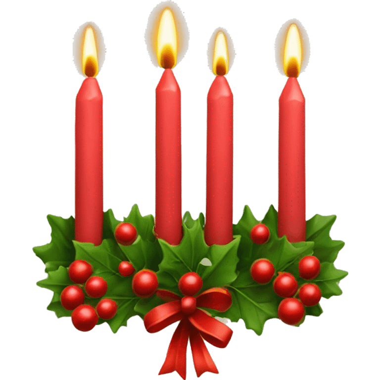 Adventskranz mit roten Kerzen  emoji