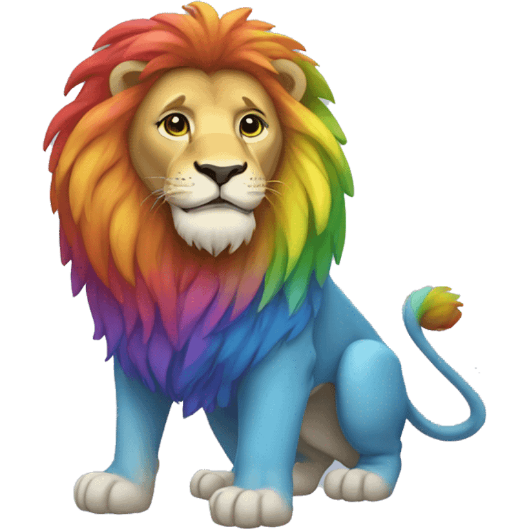 Rainbow Lion Full Body emoji