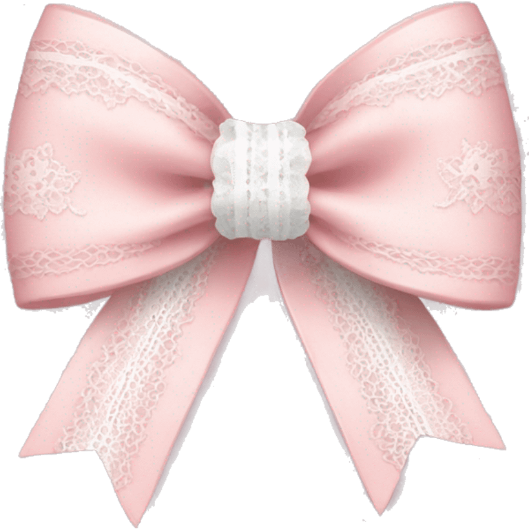 light pink bow with white lace  emoji